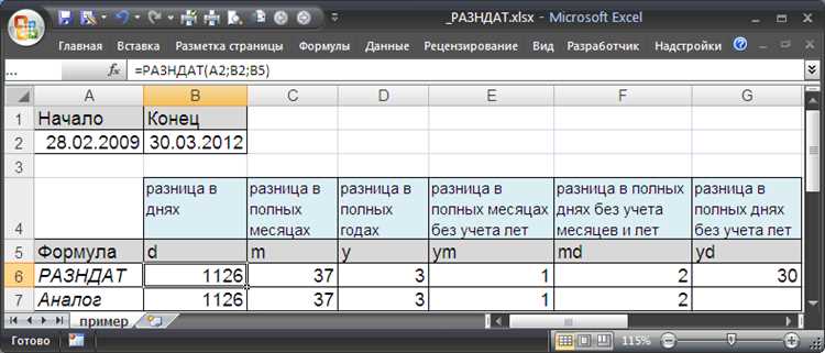 Функции для работы с датами в Excel: формулы и расчеты