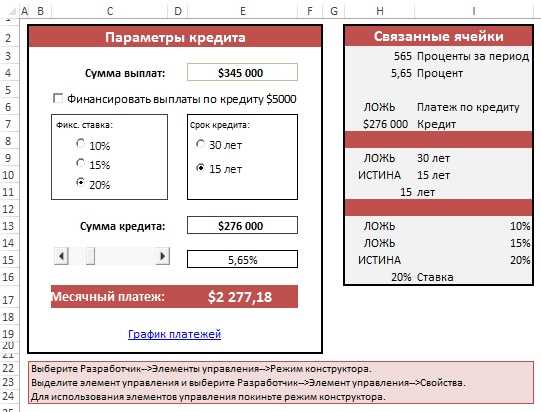 Управление доступом к данным с помощью пользовательского элемента управления «Флажок» в Excel