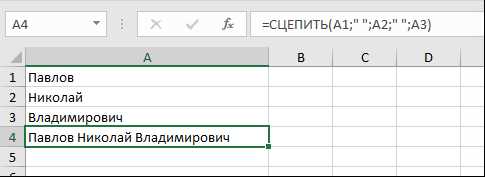 Функция CONCATENATE в Excel: как объединить текстовые значения