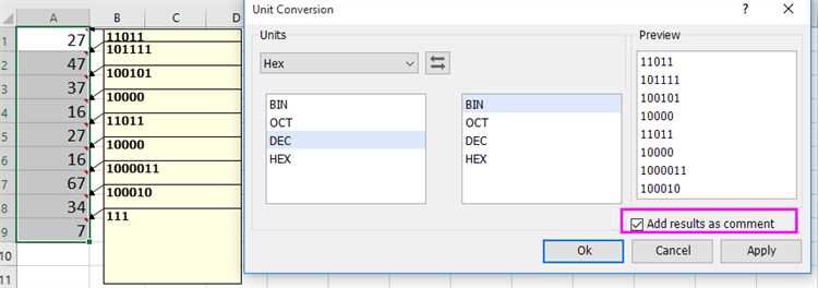 Дополнительные возможности функции DEC2HEX в Excel