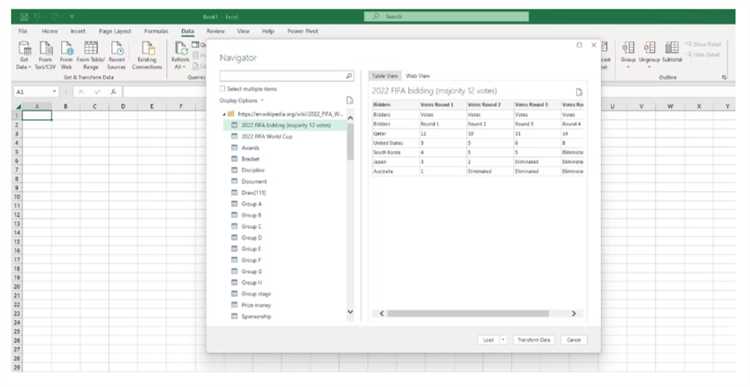 Импорт данных из веб-страницы в Excel с использованием макросов: полезные советы