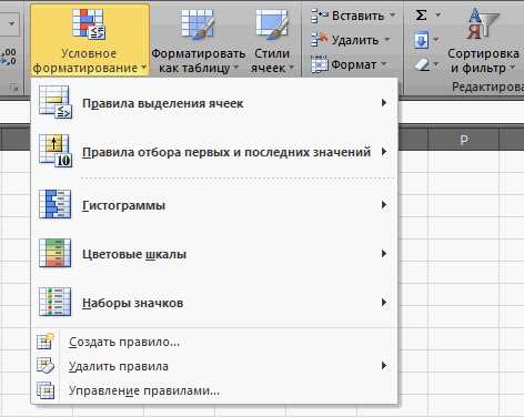 Что такое условное форматирование в Excel?