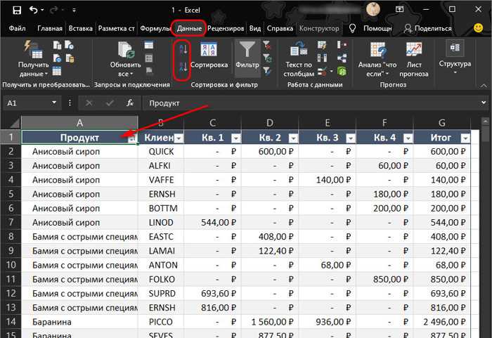 Фильтр по условию