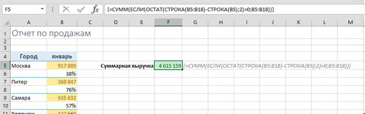 Как использовать функции IF и SUM в Excel для выполнения условного суммирования диапазона