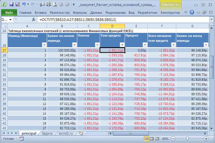 Как использовать функцию PPMT в Excel для вычисления основной части платежа по кредиту или займу