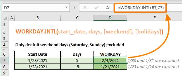 Как использовать функцию WORKDAY.INTL в Excel для расчета рабочих дней с учетом нестандартных выходных дней.