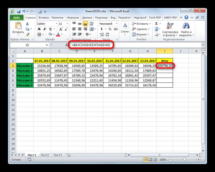 Примеры использования операторов INDIRECT и SUM в формулах Excel