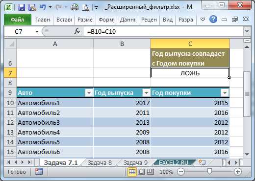 Как использовать расширенный фильтр для работы с большими объемами данных в Excel