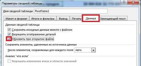 Как обновлять сводные таблицы из внешних источников данных в Excel