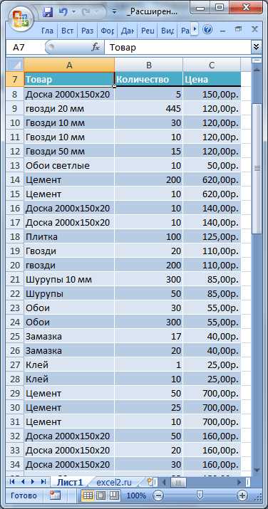 Как отфильтровать данные с использованием фильтров по расширению файла в Excel