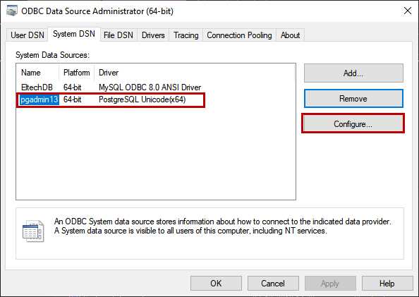 Как связать Microsoft Excel с базой данных PostgreSQL через ODBC