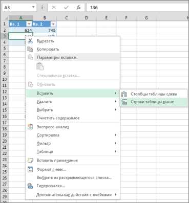 Как вставить и удалить столбец с автоматическим выделением значений в Microsoft Excel