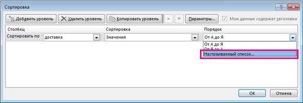 Как вставить и удалить столбец с сортировкой в Microsoft Excel