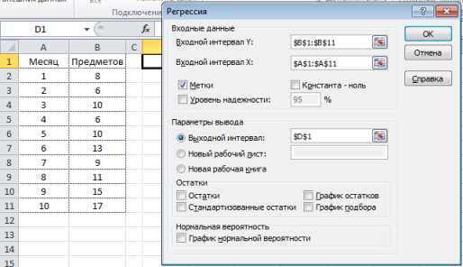 Работа с функциями линейного и нелинейного регрессионного анализа в Microsoft Excel