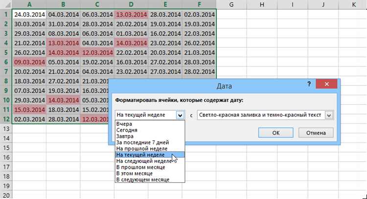 Как в Excel создать условное форматирование для времени